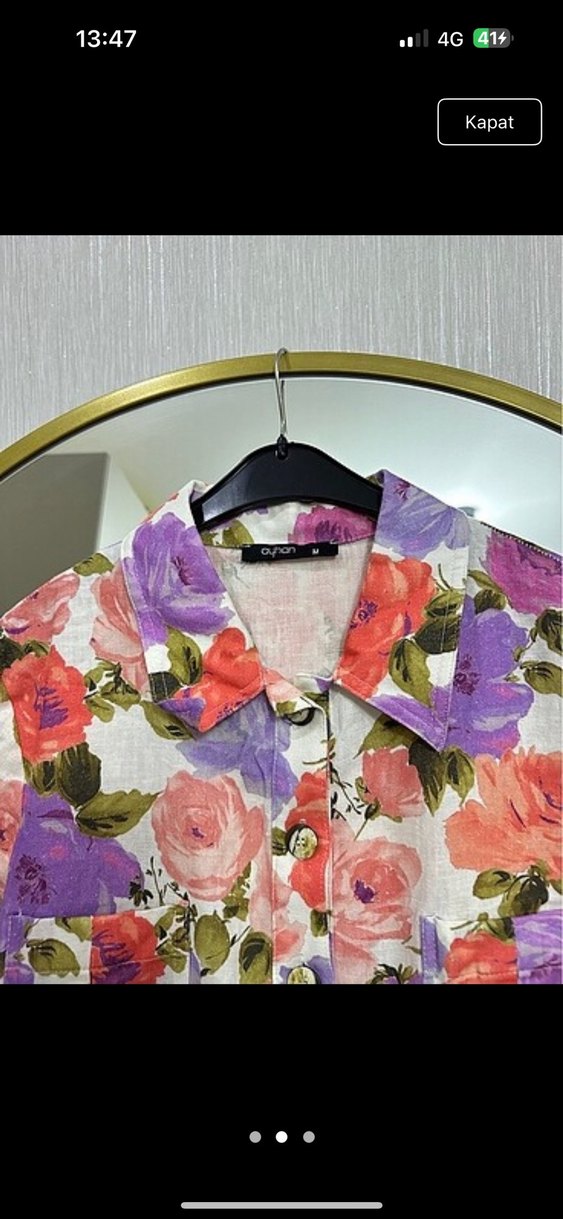 Çiçek Desenli Düğmeli Uzun Bohem Elbise - Görsel 2