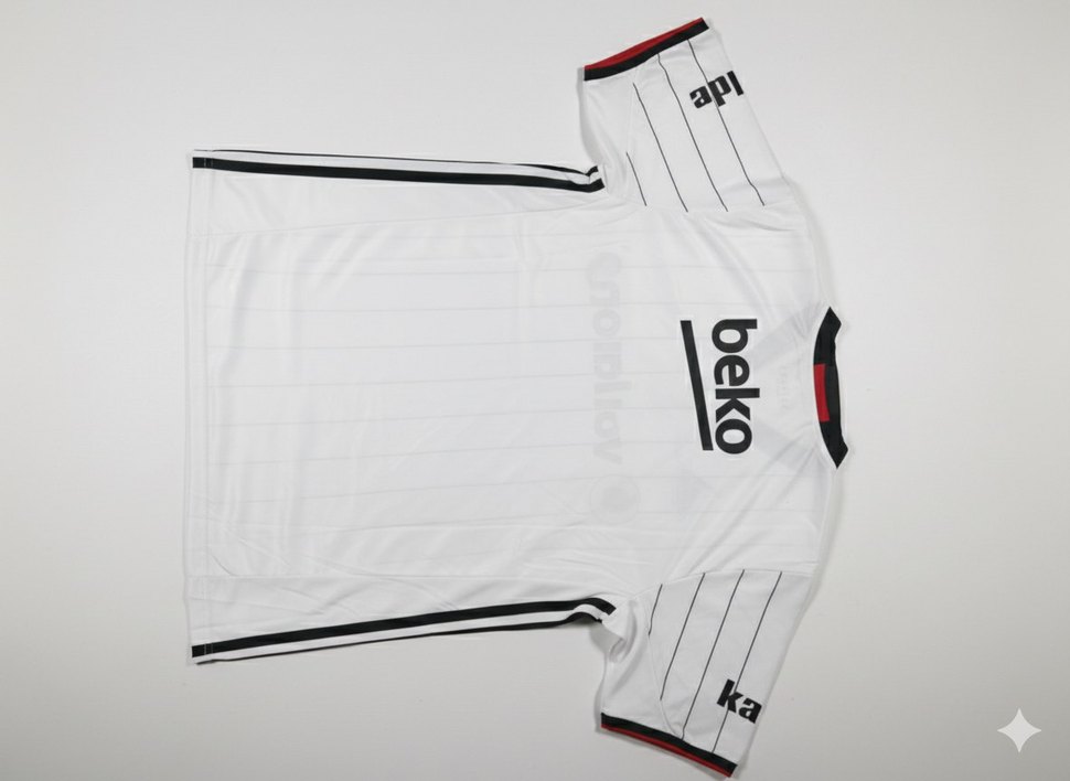 Beşiktaş Erkek Beyaz V Yaka Kısa Kollu Forma - Görsel 2