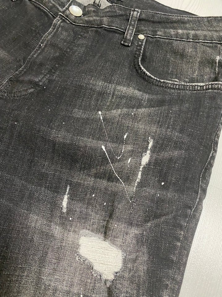 Black Island Slim Fit Yırtık Siyah Denim Jean - Görsel 5