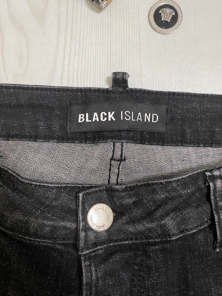 Black Island Slim Fit Yırtık Siyah Denim Jean - Görsel 3