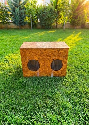 Sıfır El Yapımı Çift Girişli 2 Yuvalı OSB Kedi Evi - Görsel 4