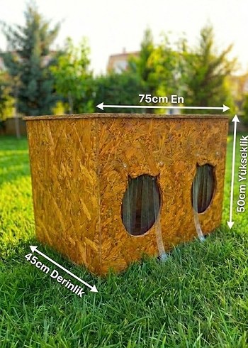 Sıfır El Yapımı Çift Girişli 2 Yuvalı OSB Kedi Evi - Görsel 7
