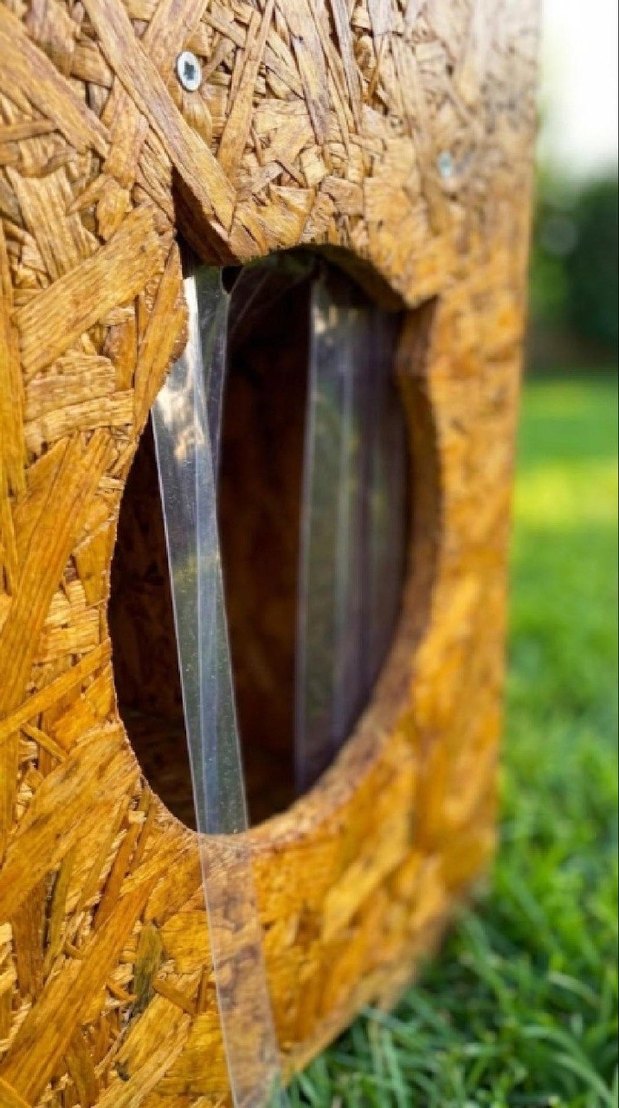 Sıfır El Yapımı Çift Girişli 2 Yuvalı OSB Kedi Evi - Görsel 5