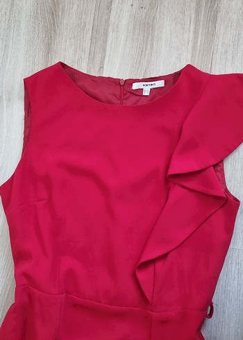 Koton Kırmızı Midi Drapeli Kadın Elbise - Görsel 2