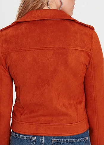Kadın Kiremit Süet Biker Ceket LCW 38 beden - Görsel 3