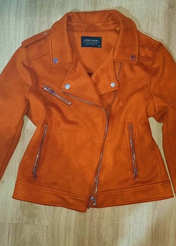 Kadın Kiremit Süet Biker Ceket LCW 38 beden - Görsel 4