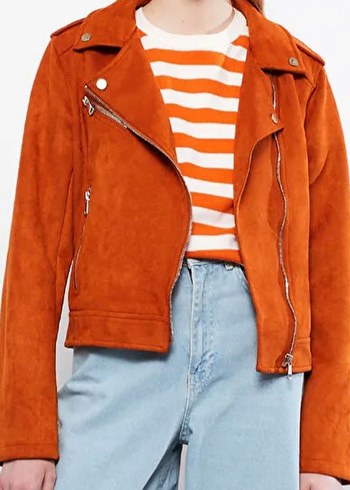 Kadın Kiremit Süet Biker Ceket LCW 38 beden - Görsel 7