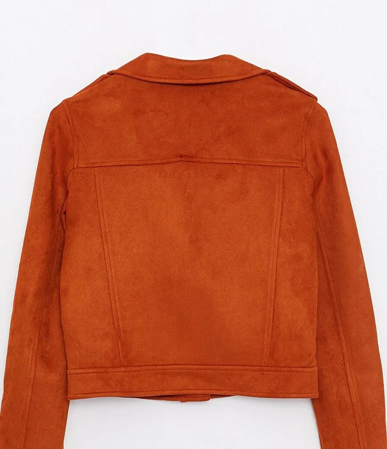 Kadın Kiremit Süet Biker Ceket LCW 38 beden - Görsel 2