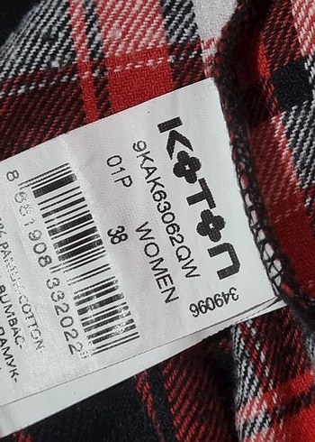 Kırmızı Kareli Uzun Kollu Kadın Oduncu Gömlek Koton - Görsel 3