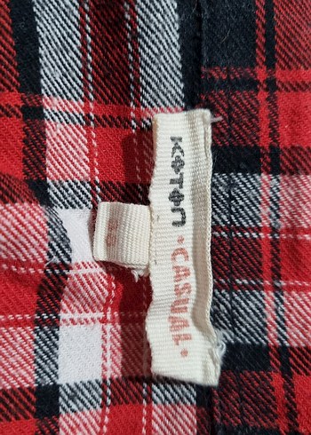 Kırmızı Kareli Uzun Kollu Kadın Oduncu Gömlek Koton - Görsel 4