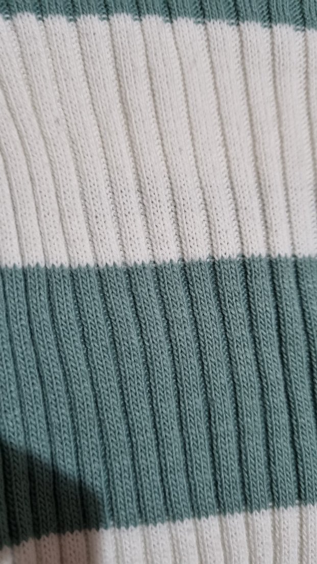 Beyaz Turkuaz Boğazlı Örgü Kadın Kazak - Görsel 2