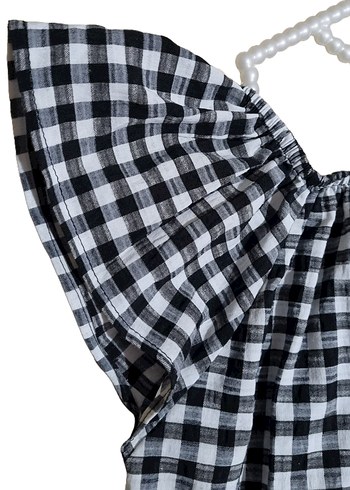 Kadın Siyah Kareli Uzun Elbise - Görsel 2