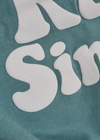 Mavi Pamuklu Baskılı Salaş Tişört - Görsel 4