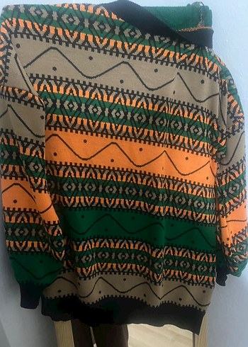 Bohem Tarz Örgü Desenli Kadın Kazak - Görsel 2