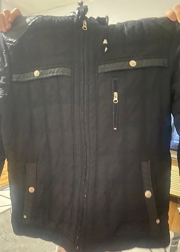 Erkek Siyah Deri Düğmeli Ceket - Görsel 2