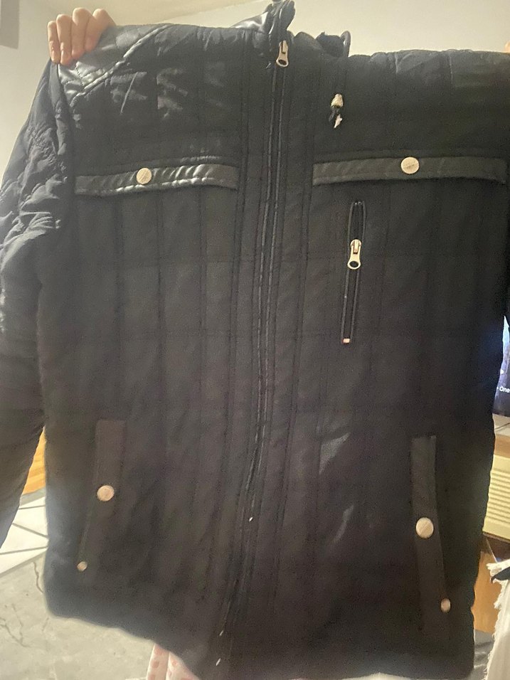 Erkek Siyah Deri Düğmeli Ceket - Görsel 3