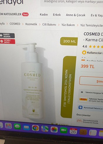 COSMED Günlük Nemlendirici Yüz Temizleme Jeli 200ml - Görsel 8