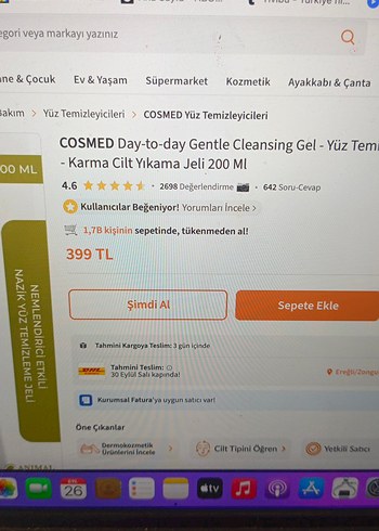 COSMED Günlük Nemlendirici Yüz Temizleme Jeli 200ml - Görsel 7