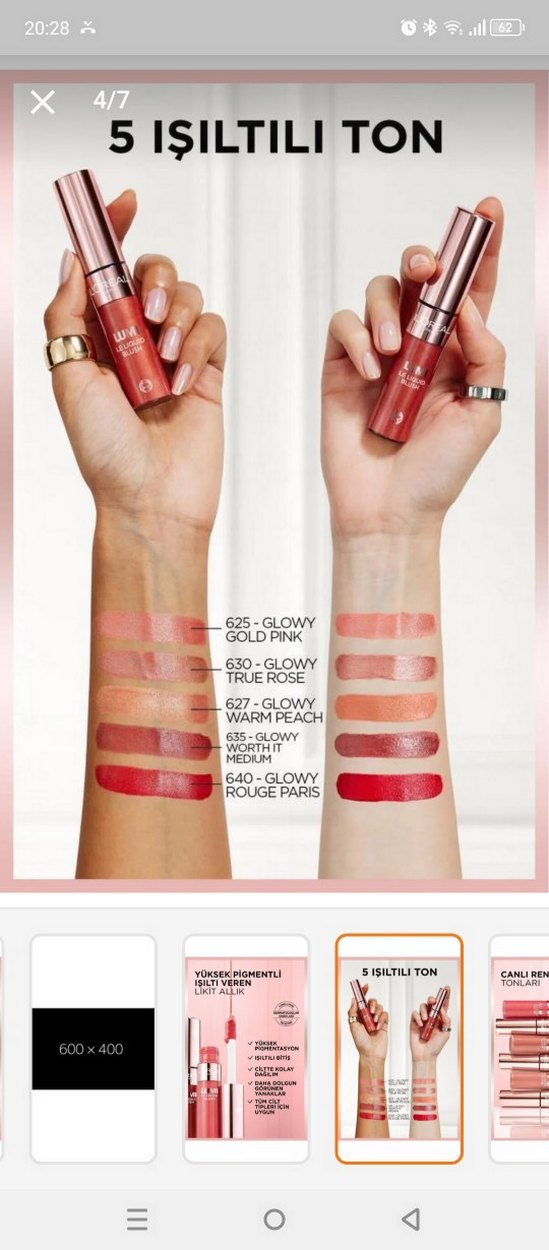 L'Oréal Paris Kırmızı Parlak Likit allık - Görsel 5