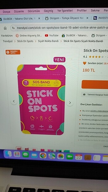 Beden Stick on spots sos band
