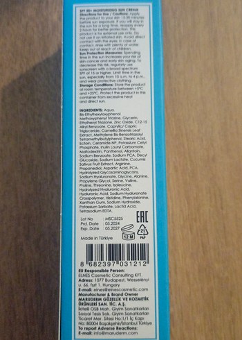 Beden Maru-Derm SPF 50+ Nemlendirici Güneş Kremi 50ml