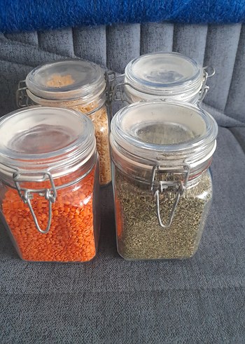 Kilitlemeli Kapaklı Gri Cam Saklama Kavanozları - Görsel 3