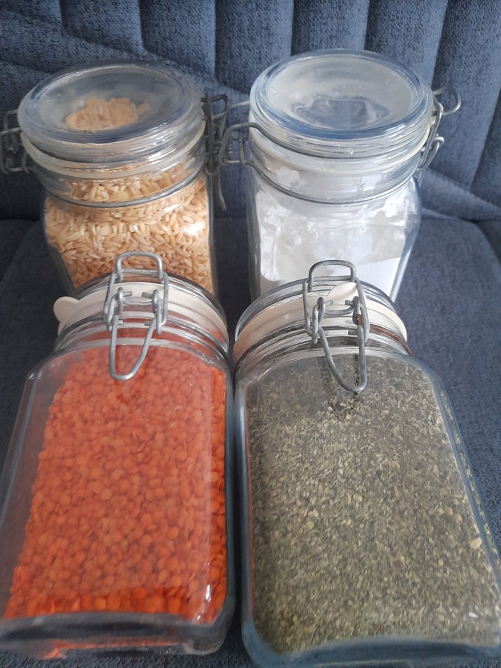 Kilitlemeli Kapaklı Gri Cam Saklama Kavanozları - Görsel 2