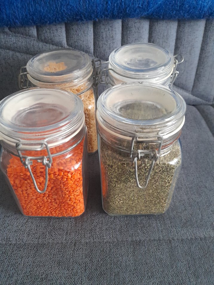 Kilitlemeli Kapaklı Gri Cam Saklama Kavanozları - Görsel 3