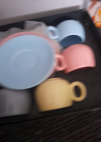 Pastel Renkli 6'lı Seramik Fincan Seti - Görsel 2