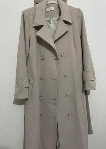 Bej Uzun Kadın kaşe kaban - Görsel 2