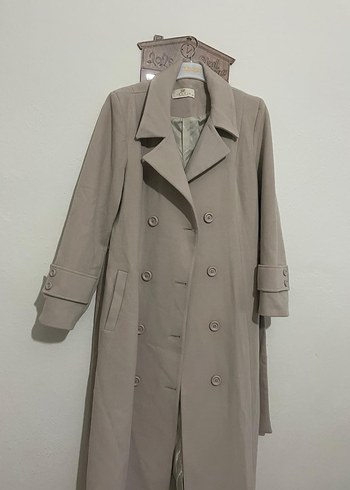 Bej Uzun Kadın kaşe kaban - Görsel 5