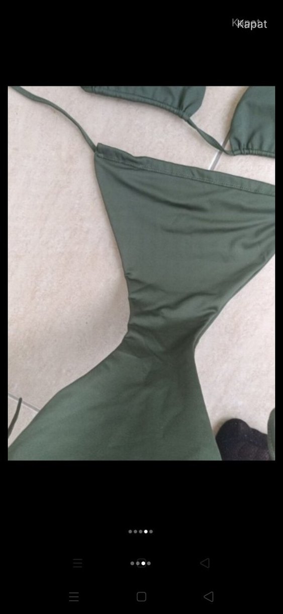 Yeşil İp Askılı Mini Bikini - Görsel 3