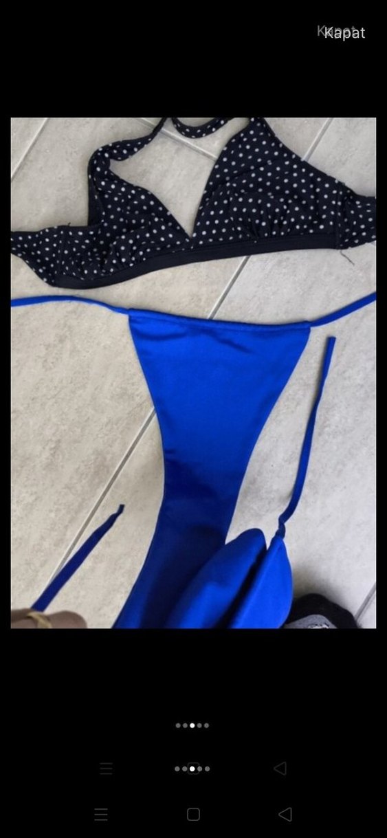 Mavi Mini Strappy Bikini Takımı - Görsel 3