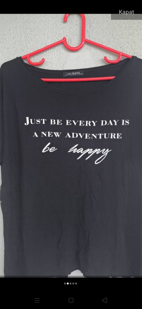 Siyah Baskılı Oversize Kadın Tişört - Görsel 2