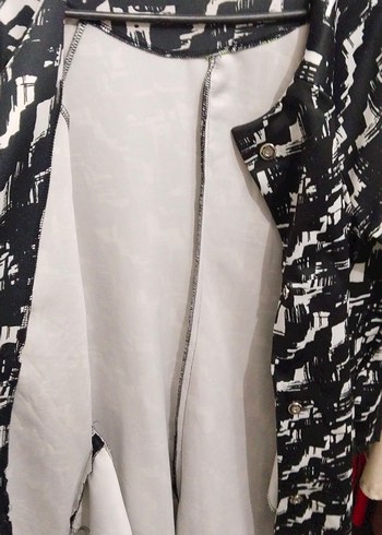 Siyah Gri Desenli Uzun Kollu - Görsel 5