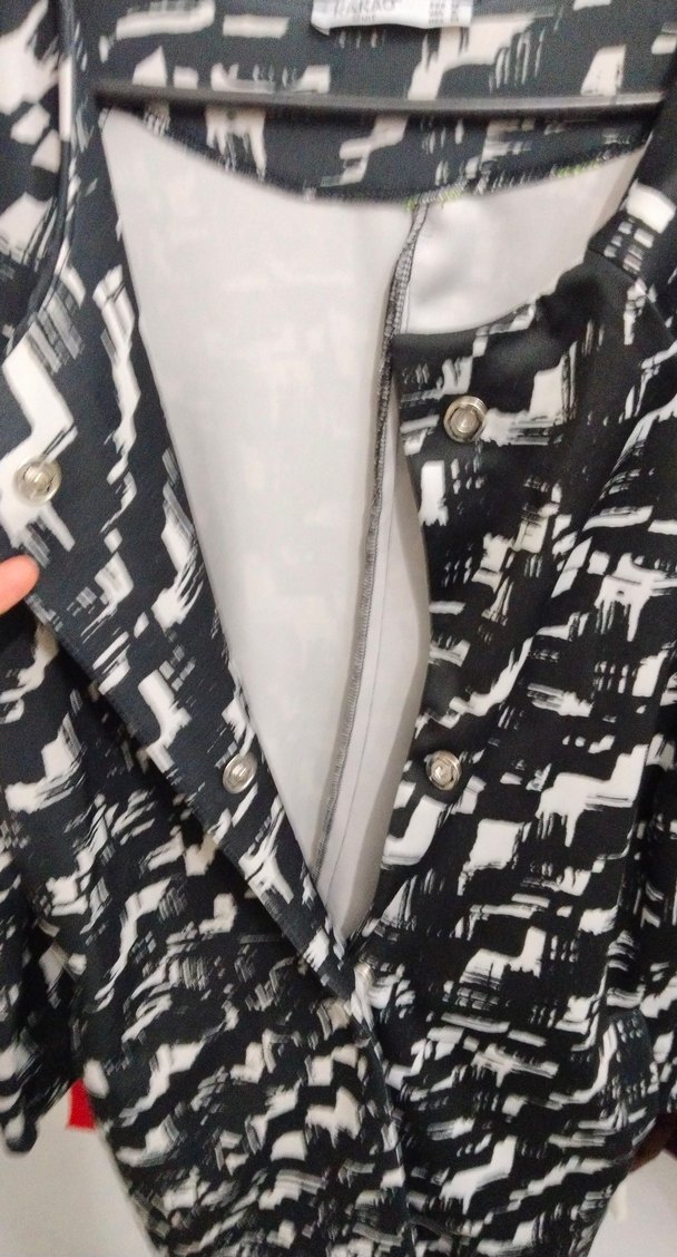 Siyah Gri Desenli Uzun Kollu - Görsel 4