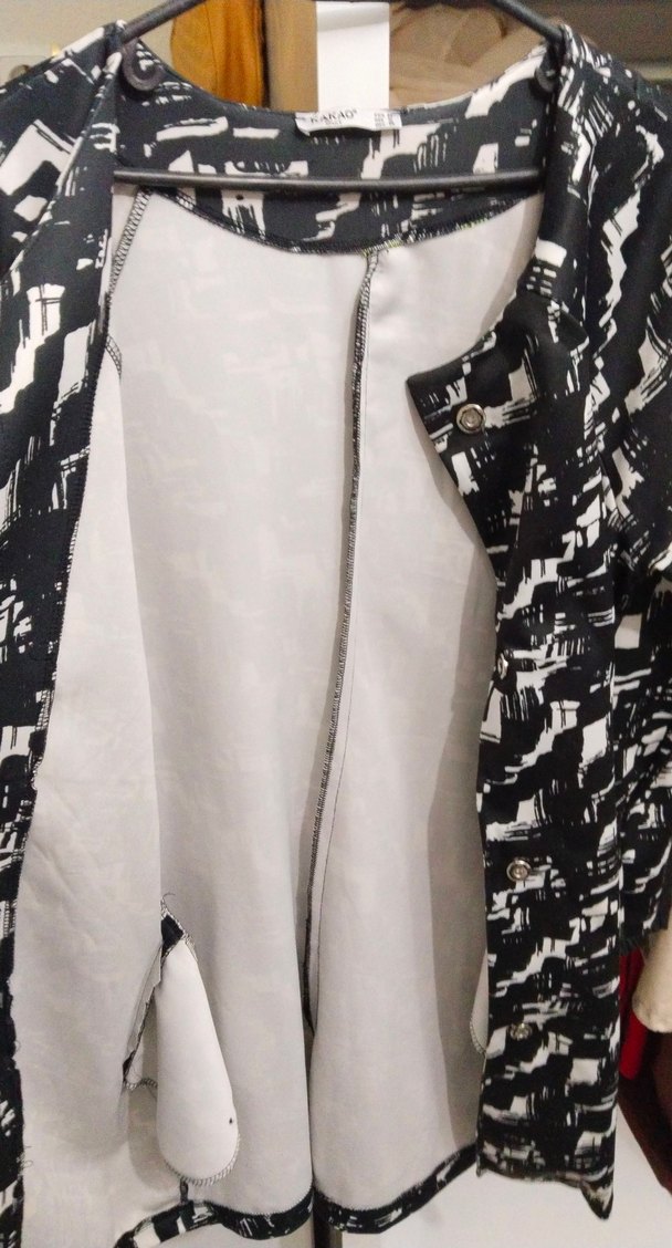 Siyah Gri Desenli Uzun Kollu - Görsel 5