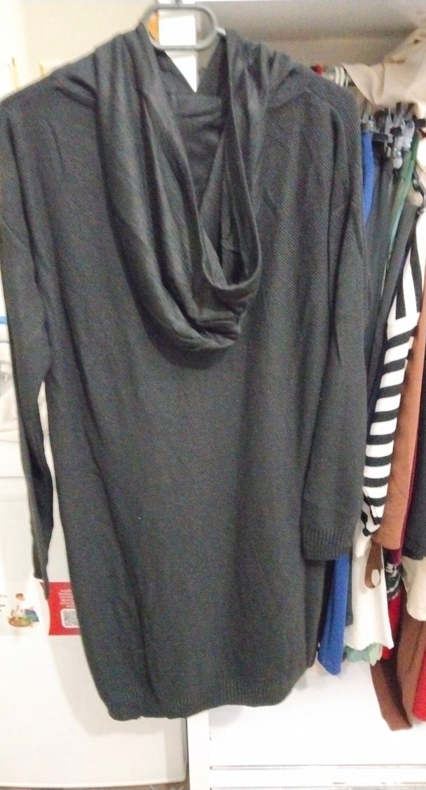 Gri Kadın Uzun Kollu Triko Sweatshirt - Görsel 2