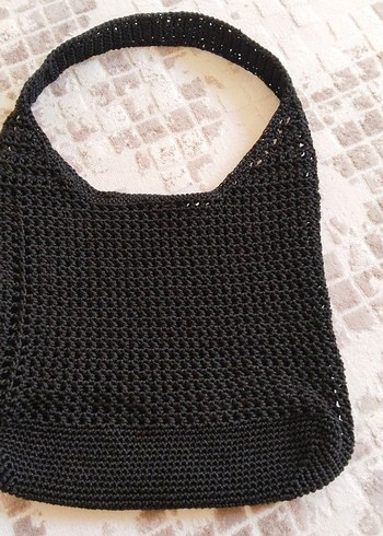 Siyah Örgü  Kadın Çanta - Görsel 3