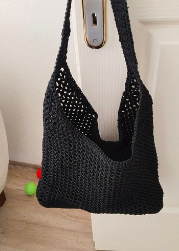 Siyah Örgü  Kadın Çanta - Görsel 2