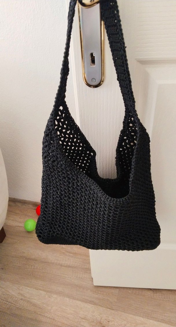 Siyah Örgü  Kadın Çanta - Görsel 2