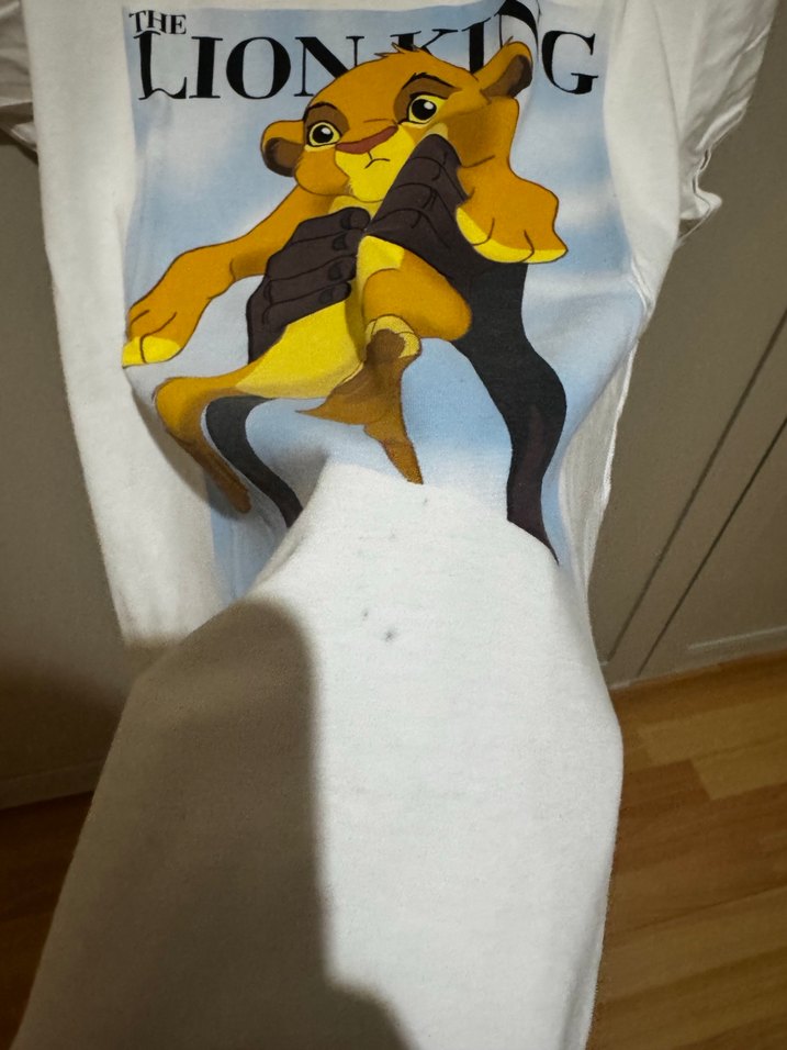 Beyaz  Aslan Kral Baskılı Tişört - Görsel 4