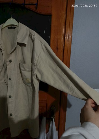 Bej Baskılı Gömlek - Görsel 4