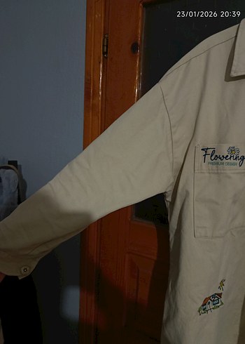 Bej Baskılı Gömlek - Görsel 5