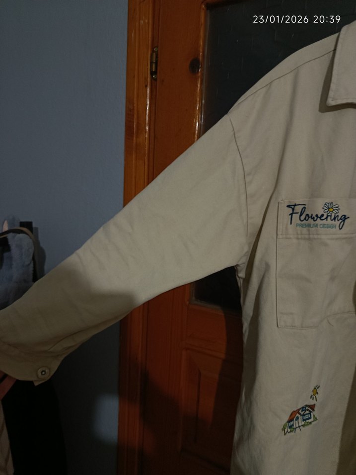 Bej Baskılı Gömlek - Görsel 5