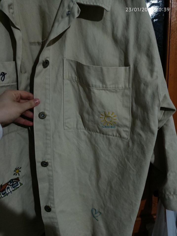 Bej Baskılı Gömlek - Görsel 3