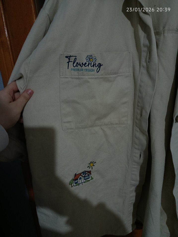 Bej Baskılı Gömlek - Görsel 2