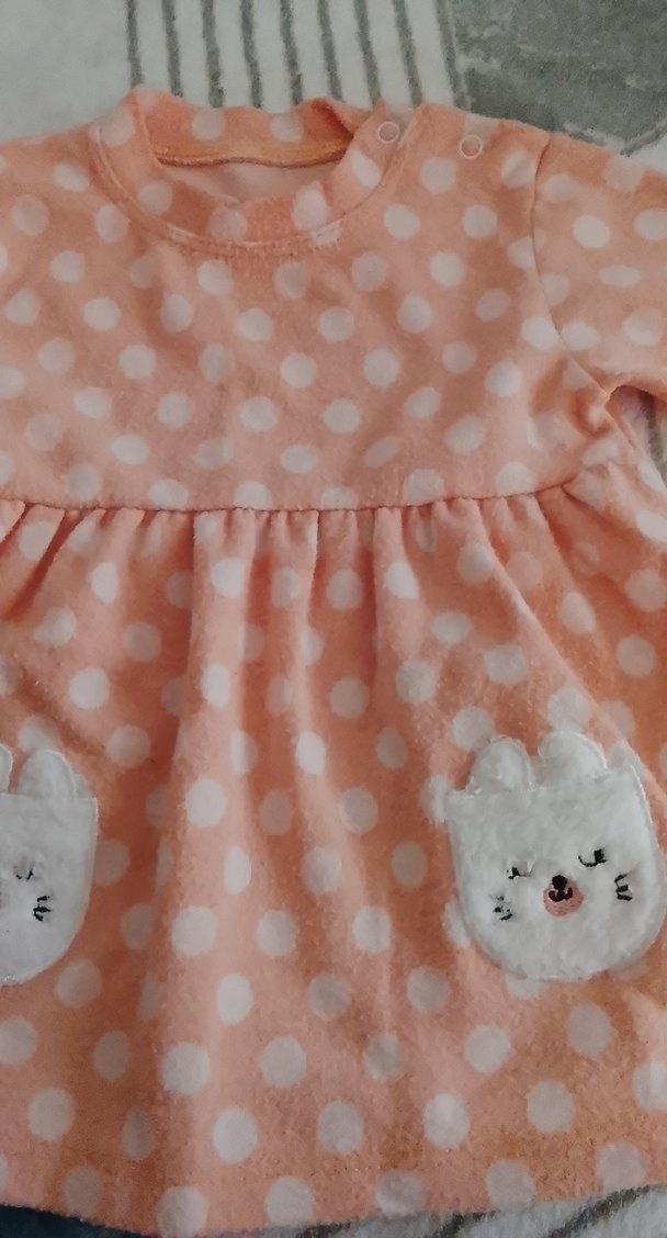 Pembe Uzun Kollu Kız Çocuk Elbise - Görsel 3