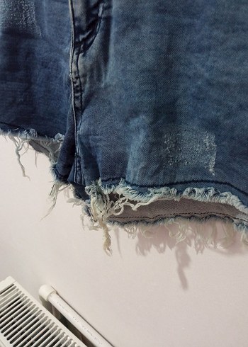 Kadın Mavi Mini Denim Şort - Görsel 3