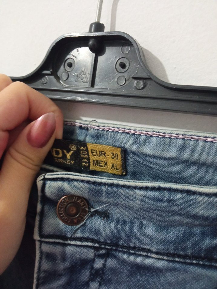 Kadın Mavi Mini Denim Şort - Görsel 5
